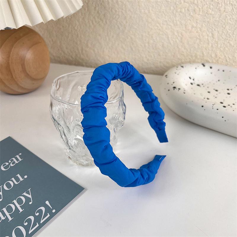 Fashion Wide Hair Bands for Women Bezel Headdress Solid Blue Knitted Braid Headband Girl Hairband Hair Hoop Hair Accessories New