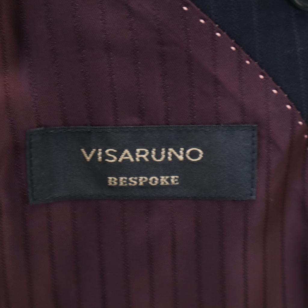 VISARUNO Made In Japan Wool Stripe Suit Setup Navy Men's Used