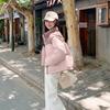 Contrast Down Cotton-padded Jacket Women's Autumn and Winter Short Color Matching Thick Cotton-padded Coat Loose Collar Cotton-padded Jacket