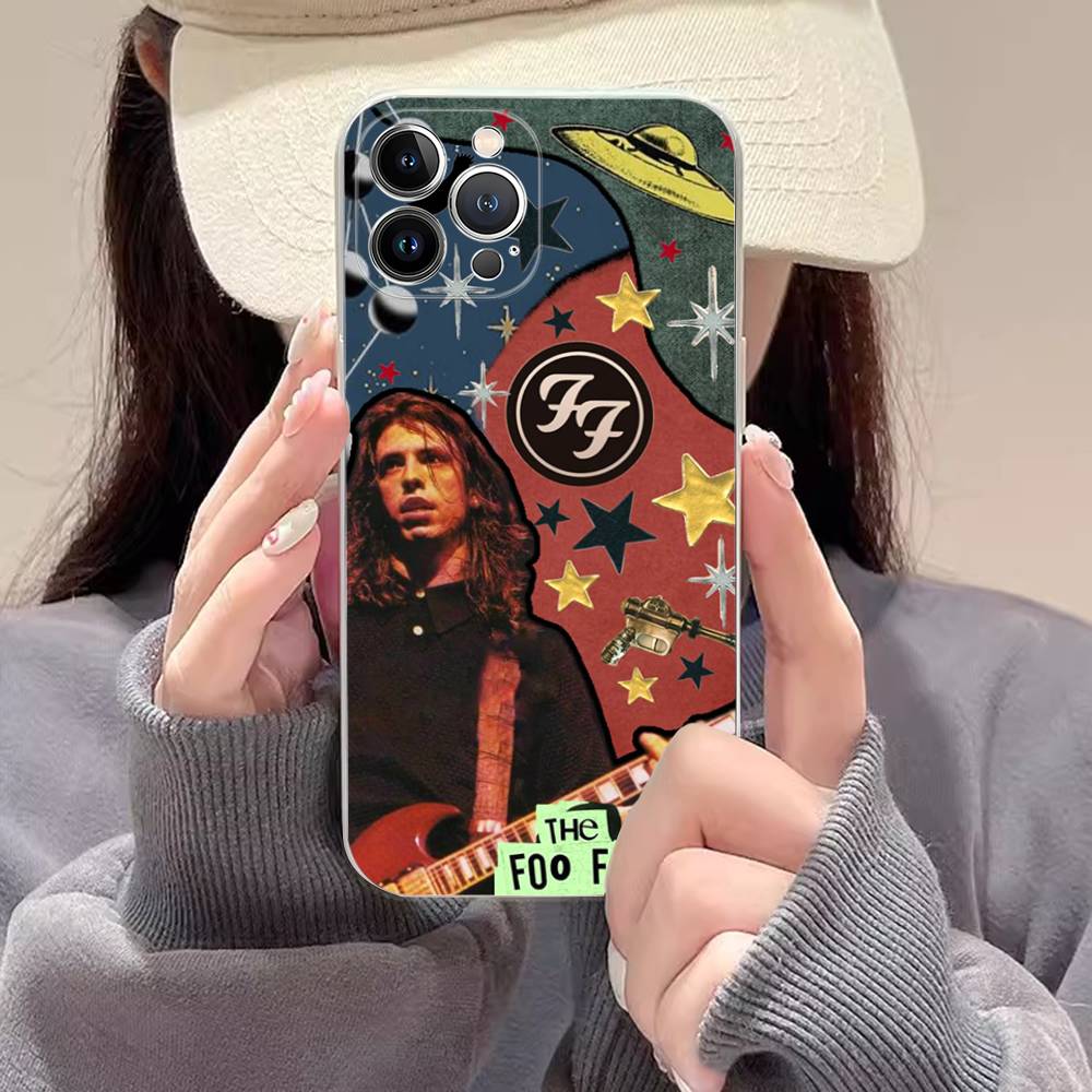 Band F-Foo F-Fighters Classic Rock Transparent Phone Case For IPhone 16 15 14 13 12 11 Pro Max Plus Soft Cover