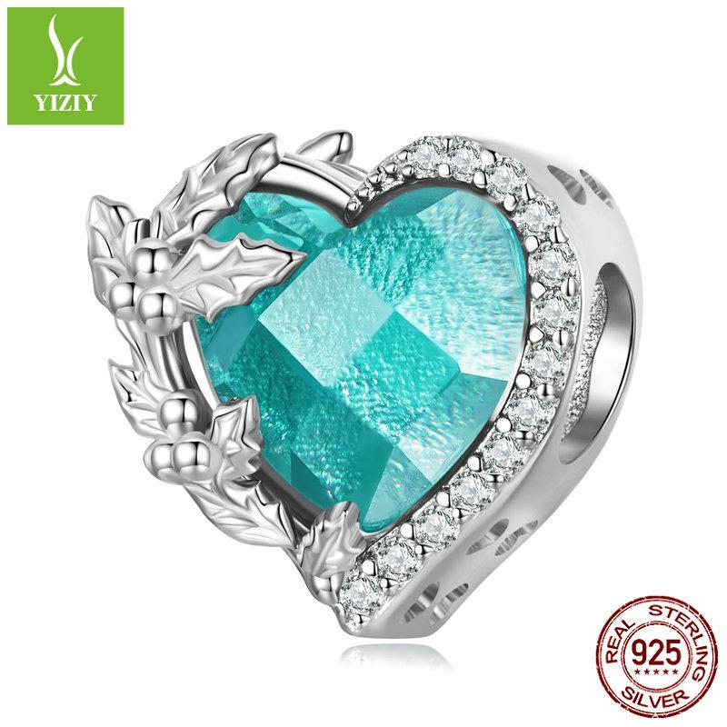 December Birthstone Bracelet Beads, Month Flower Language S925 Silver Love Bead Accessories