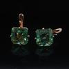 FJ Luxury Wedding Women Earring Rose Gold Color 585 Zircon Fashion Big Square Pink/White/Green/Red/Blue Zircon Drop Earring