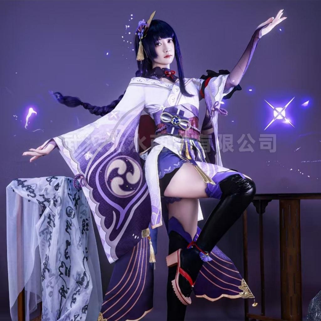 Genshin Impact Cos Costume God Of Thunder Barzhen Thunder General Shadow Warrior Cosplay Game Animation Kimono Female Shadow COS