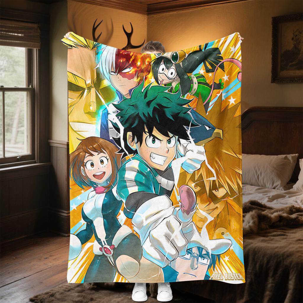 Hero Academia Anime Blanket Soft Comfortable All Seasons Suitable Sofa Office Nap Travel Festive Gift