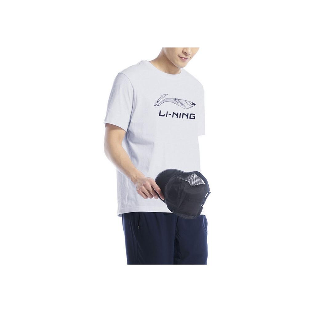 Li Ning Casual Letter Print Pullover Short Sleeve T-Shirt Unisex Tops White AHSS513-1