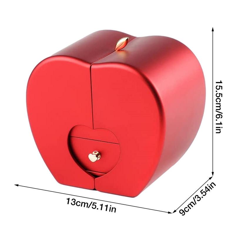 Eternal Flower Apples Christmas Gift Box Rose Flower Birthday Party Valentine's Day Gifts Forever Love Jewelry Box Holder