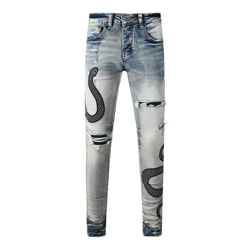 STREETRICH Fashion Americans Brands Men's Jeans Luxury Streetwear Holes Long Trousers Quality Male Stretch Slim Pants Skinny Trousers