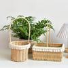 4 Styles Rattan Flower Basket Decorative Picnic Weaving Basket  Wedding
