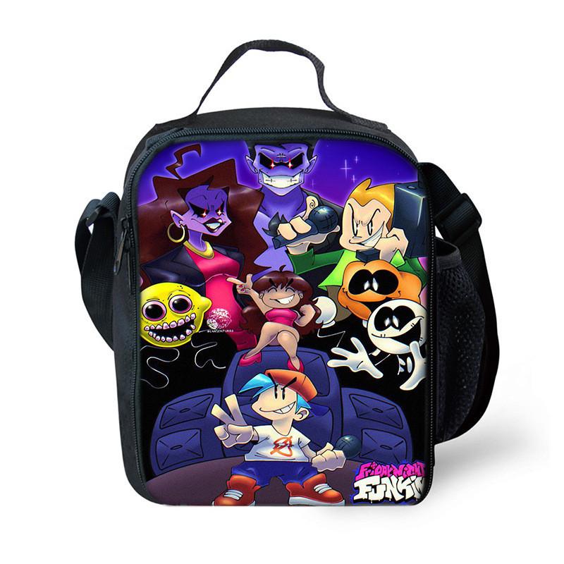 Funkin Night Friday Fnf Lunch Bags Thermal School Handbag For Kids Single Strap