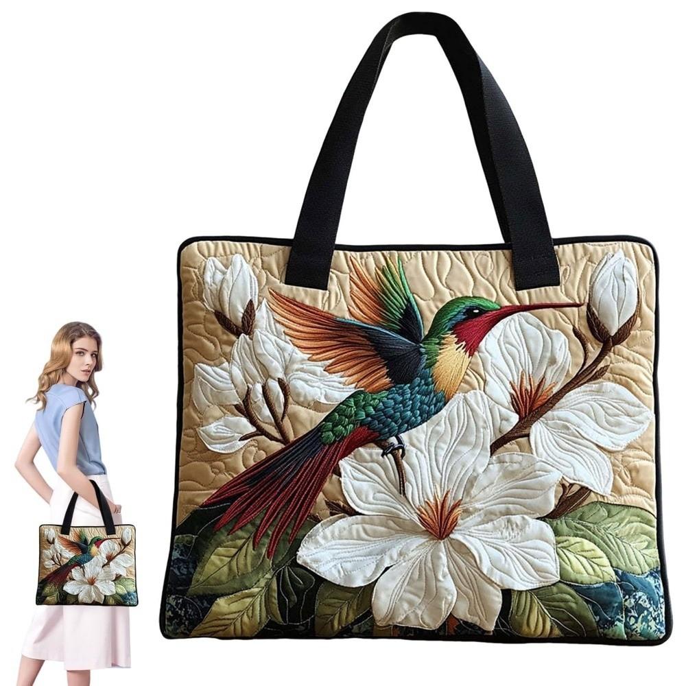 Vintage Damen Stepp-Tragetasche Leichte 3D-Druckmuster Reise-Handtasche Große Kapazität Baumwoll-Einkaufstasche Dame Mädchen