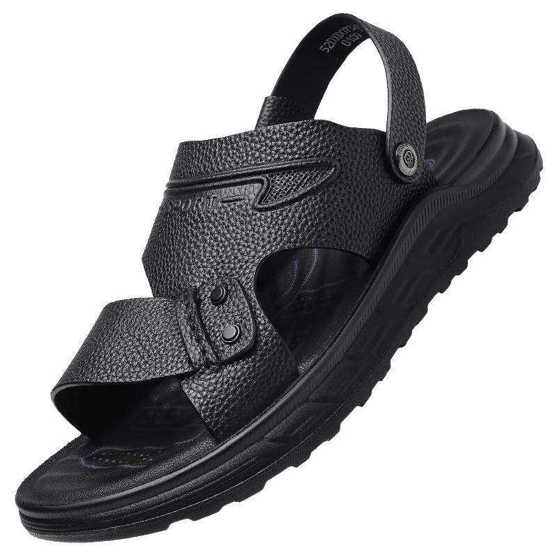 Qiangren Men s Leather Breathable Casual Beach Sandals JD73283 41