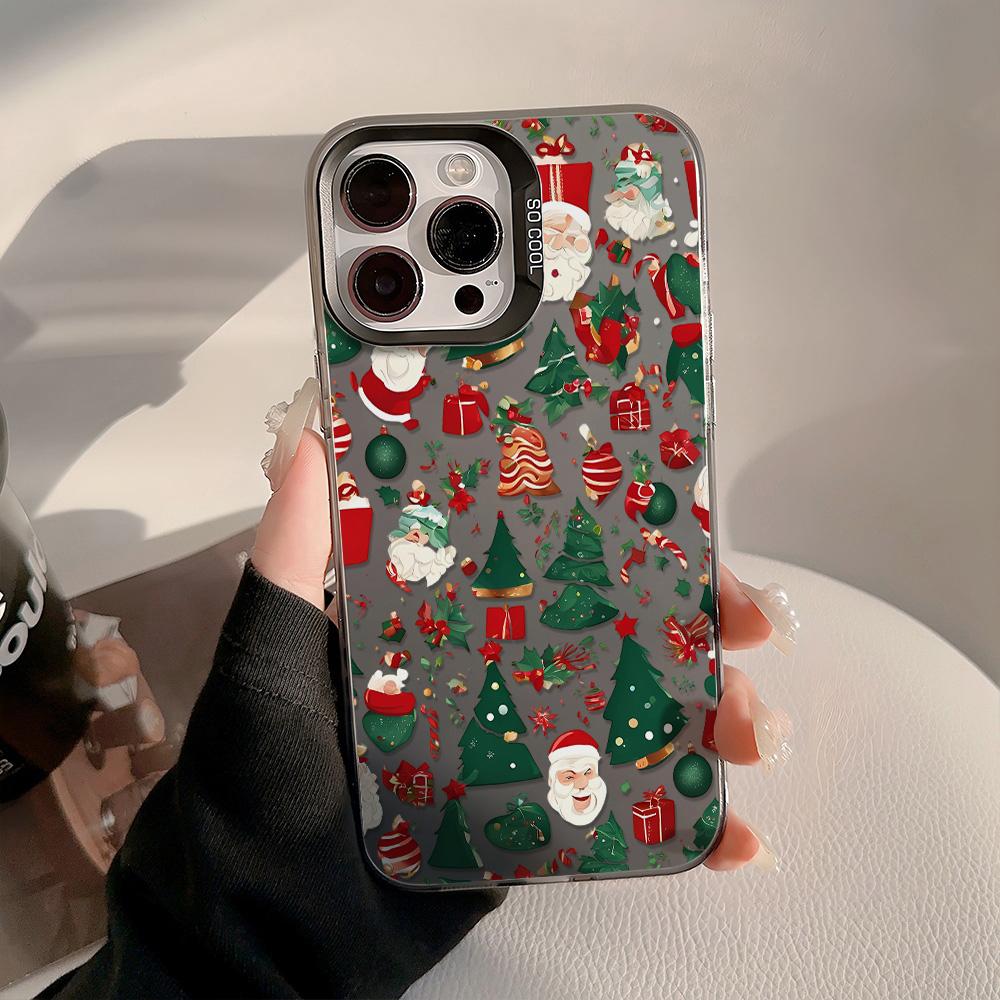 Snowflakes Christmas Bowknot Phone Case For iPhone 17 Pro Case iPhone 16 13 15 14 12 11 17 Pro Max IMD Shockproof Bumper Cover