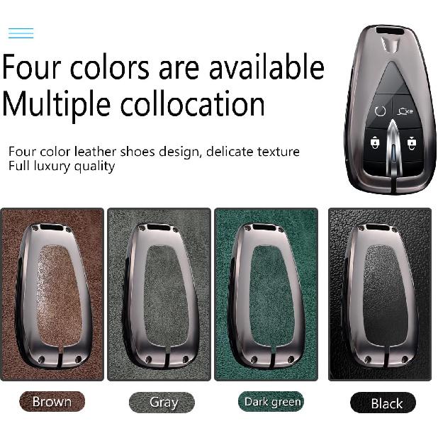 Leather Metal Car Key Fob Cover Case Fit for Changan CS35PLUS CS55PLUS CS75PLUS CS75 Eado UNI-T UNIK Oushang X5 X7 EV 2022 2023 Keychain Key Shell