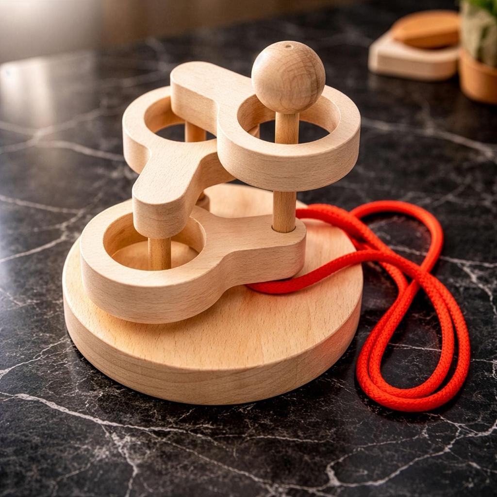 3D Wooden Brain Training Puzzle Brain Activation Japan Good Toy Award Educational String Brain Ages and Made In Japan (3 Tiers) - Toy, Winner, Toy,
