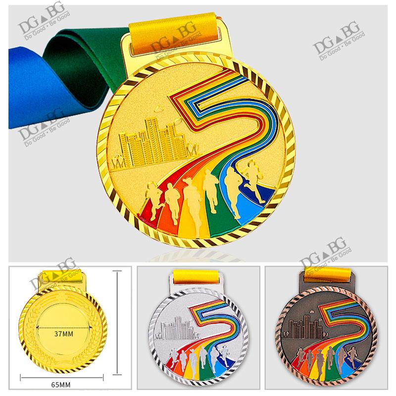 Marathon Gold Winner Award Medals With Neck Ribbon 3D Running Runner 1St 2Nd Trophy Various Sport Souvenir Prize Gift Customized