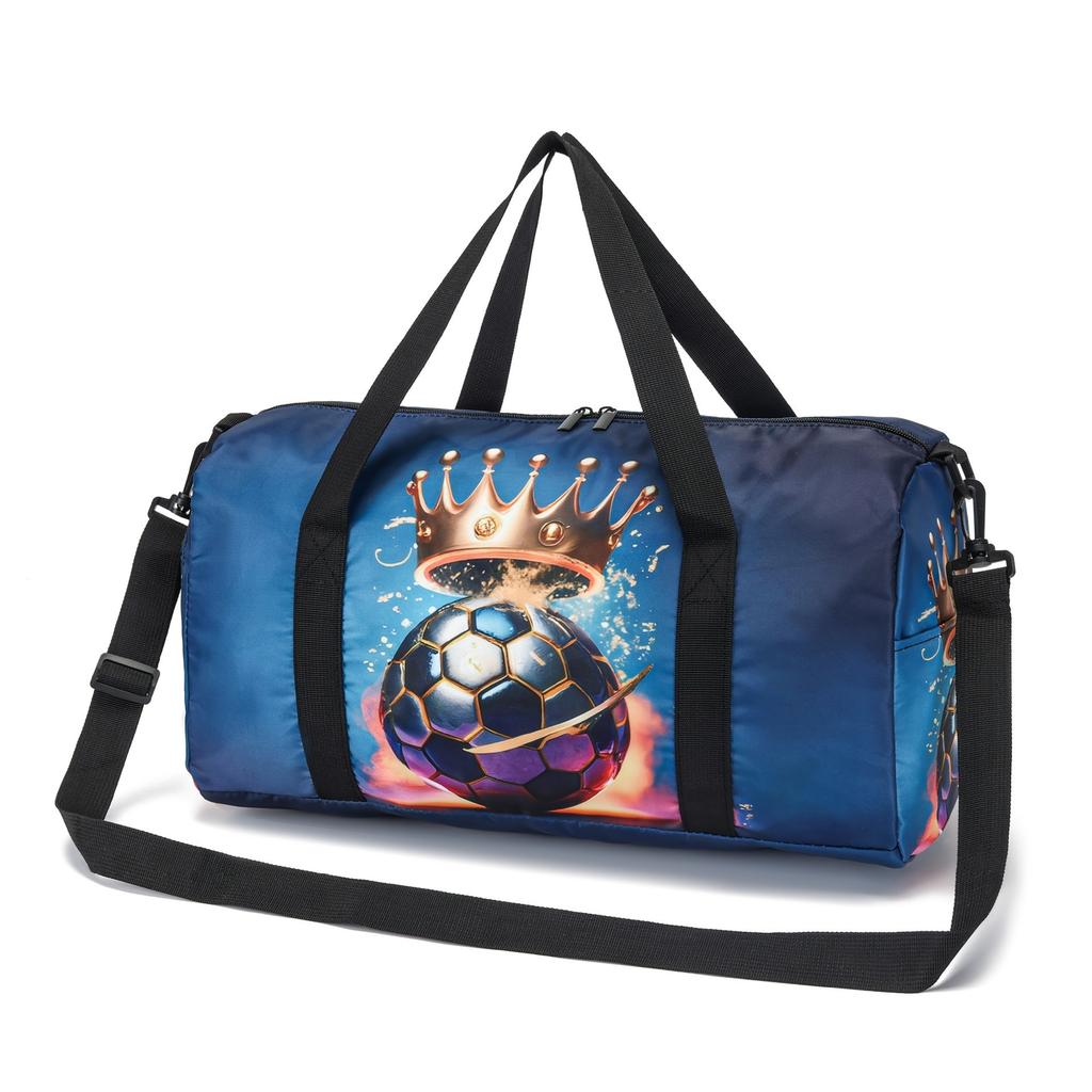 Classic Football 3D Print Large Capacity Travel Bags Barrel Shape Crossbody Bag Boys Girls Outdoor Sports Bags Gym Yoga Bag