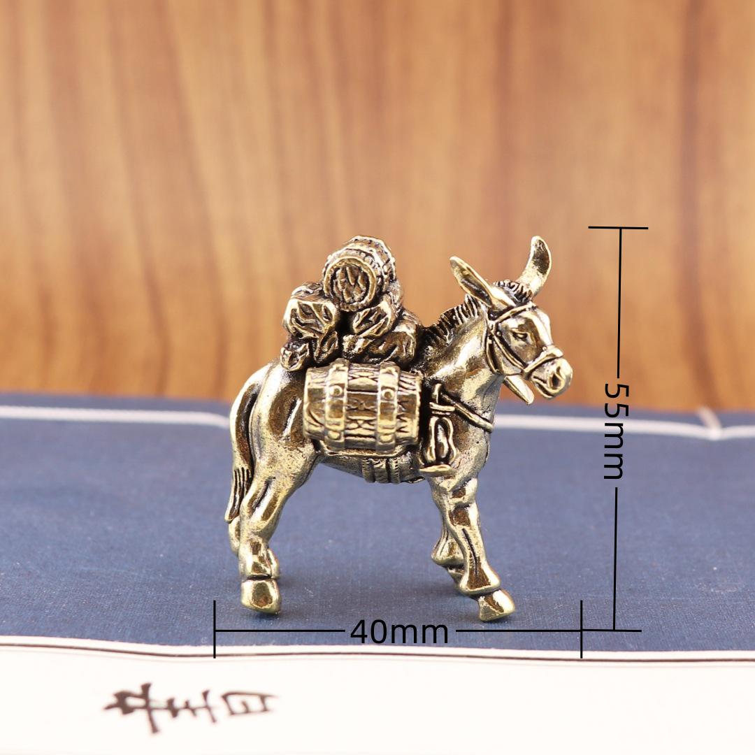 Brass Hua Tuo Donkey Home Decoration Tea Pet Ornament