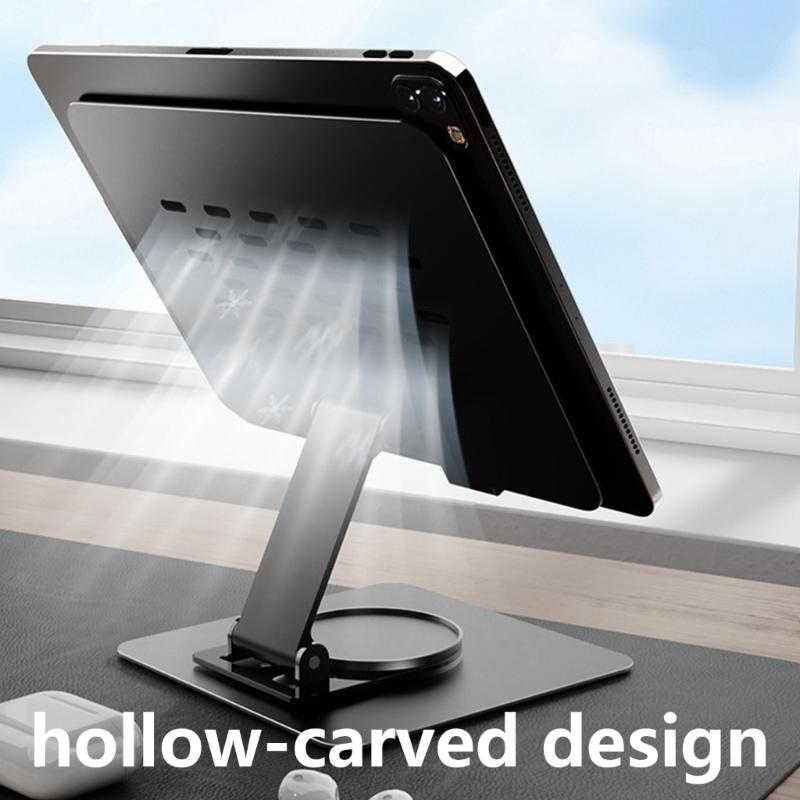 Aluminum Adjustable Tablet Stand Holder with 360 Rotating Base for Drawing Video Conferencing Watching Movie Accessories