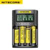 NITECORE UM4 USB čtyřslotová QC nabíječka Inteligentní obvody Globální pojištění li-ion AA 16340 18650 14500 21700 26650 Nabíječka