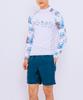 Dangun Long Sleeve Rash Guard With Floral Color Block Sleeves