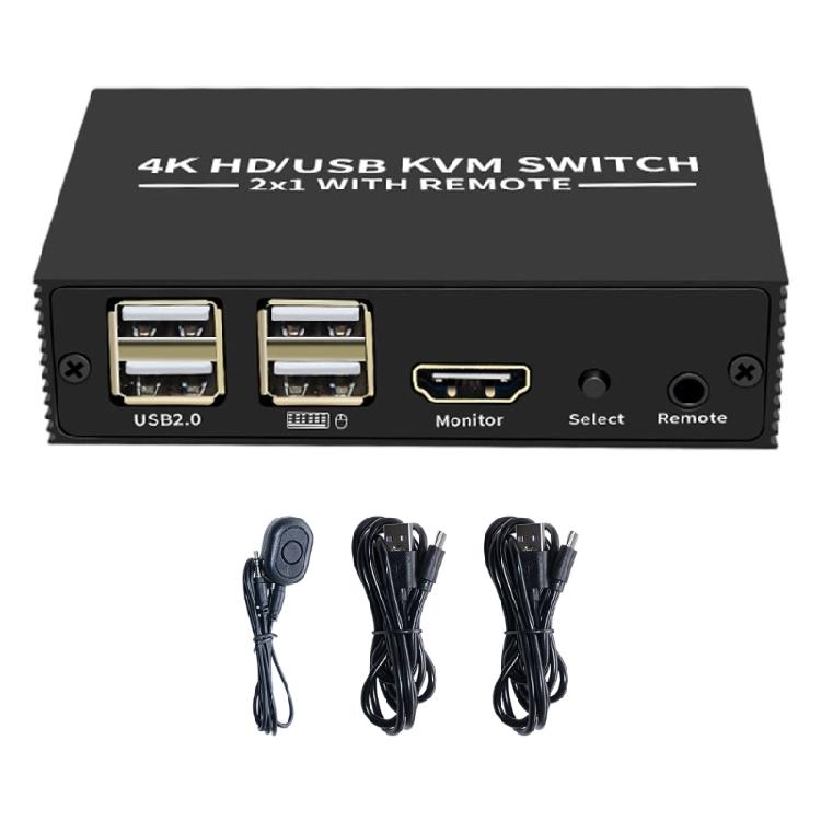 

USB KVM Switcher Housing Monitors Keyboards and Mouse to Control 2 PC USB HDTV Selector Equipment Accessories 1