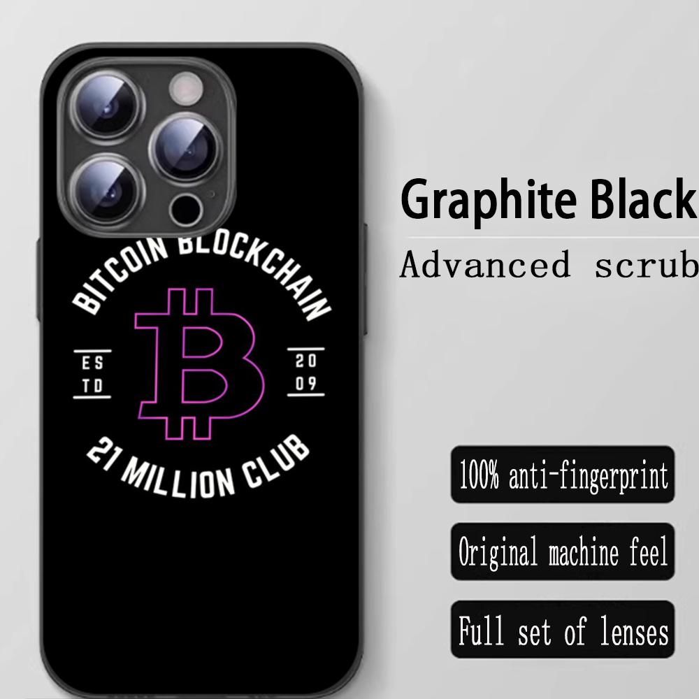 

Stylish cool Bitcoin BTC Phone Case For iPhone 16 15 14 13 12 11 X XR XS 8 Plus Mini Pro Max Soft black Shockproof Cover iPhone 11 Pro Max
