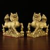Figurines Brass Cloud Kirin Pair Wholesale Decorations for Living Room Office Shop Display Bronze Crafts