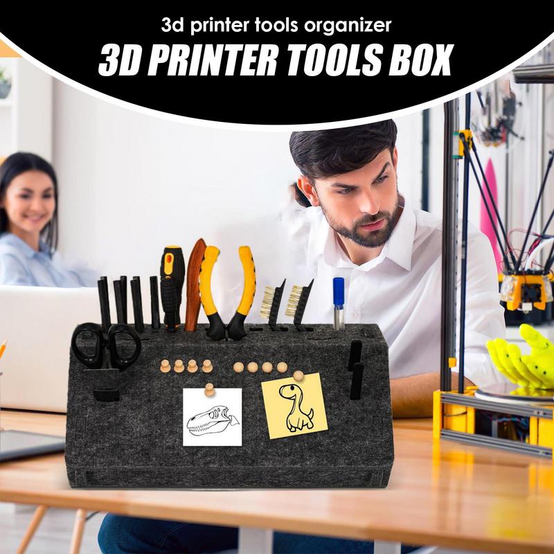 

Коробка для инструментов 3D-принтера Компактное хранилище для инструментов 3D-принтера Настольный органайзер с 24 слотами Фетровый держатель для мастерской CHINA