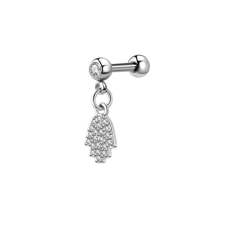 Love Heart Zircon Titanium Steel Ear Studs for Women