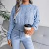 Knit Sweater Women Autumn Winter Long Sleeve Twist Neck S-XXL Crop