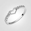 Women Hollow Heart Rhinestone Inlaid Finger Ring Wedding Party Jewelry Gift