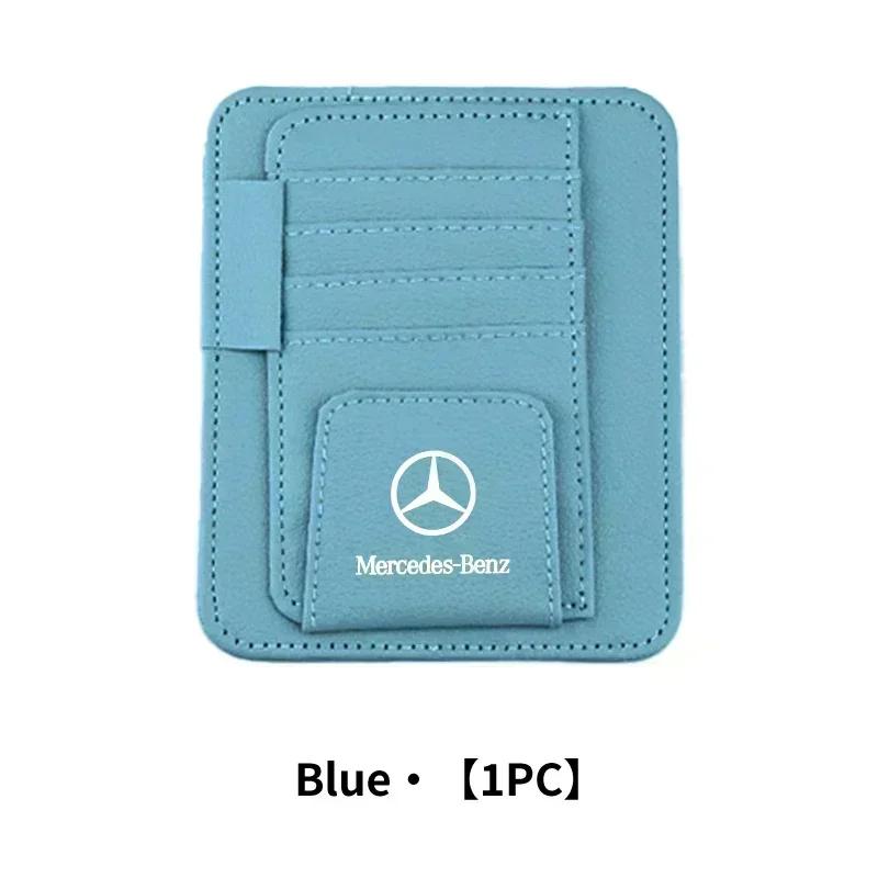 TEP3 Car Sun Visor Eyeglasses Organizer Multiple Pockets For Mercedes Benz AMG A C E Class W201 W210 W108 W204 W205 W203 W211 W124