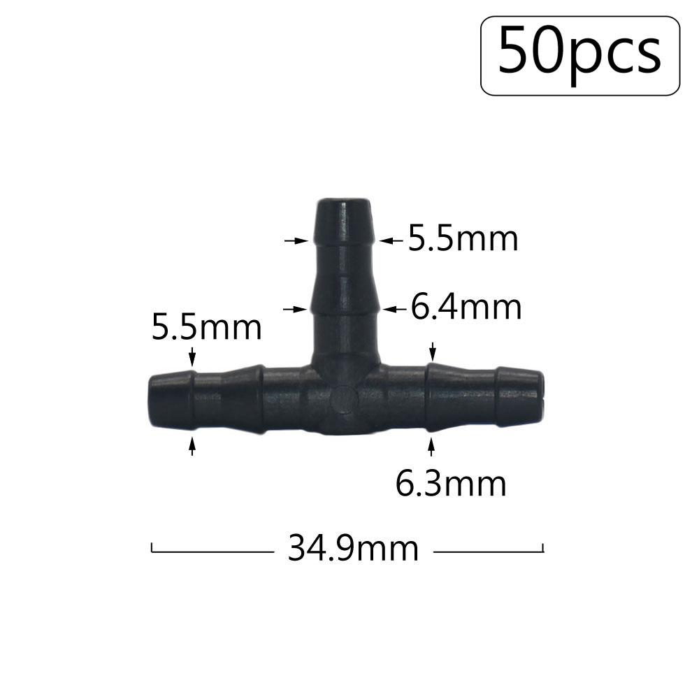 50pcs 3/5 4/7mm Garden Hose Barbed Connectors Tee Elbow Cross End Plug Fitting Coupling Drip Irrigation System Watering