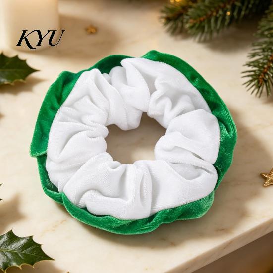 Matte Velvet Hair Scrunchies for Bun Christmas Scrunchies, Soft Elastic Ties Women Girls, Lightweight Party Styling Tools Contrast Color Ponytail