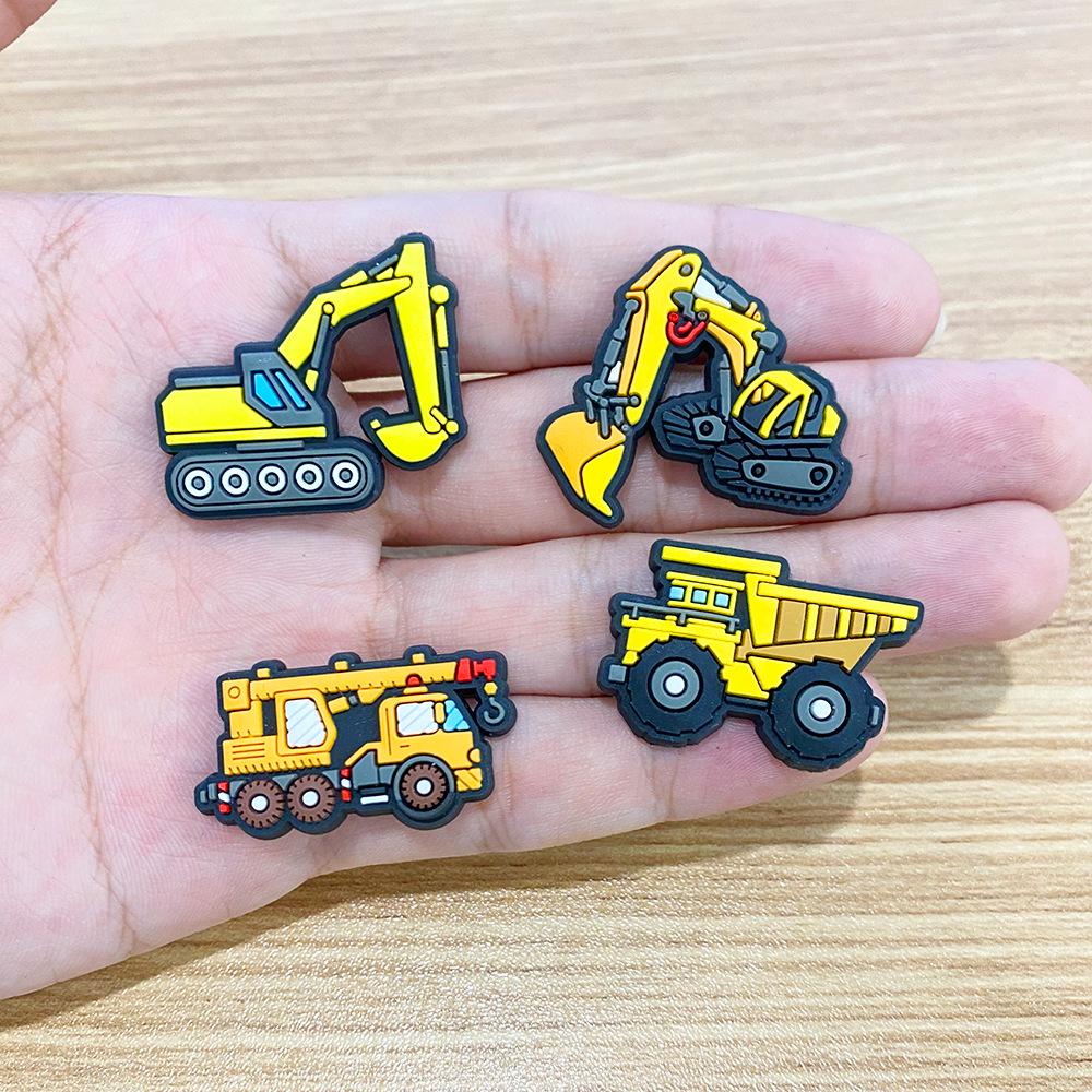 Excavator Construction Vehicle Shoe Decoration: PVC Soft Rubber Shoe Buckle & DIY Shoe Flowers