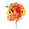 Fall Artificial Flower Bouquet Realistic Fake Silk Sunflower Halloween Thanksgiving Harvest Festival Indoor