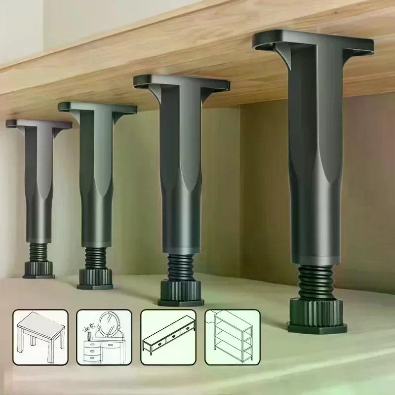 Heavy-Duty Adjustable Height Bed Frame Support Legs Furniture Support Columns Universal for Bed Sofa Cabinet Dresser Table