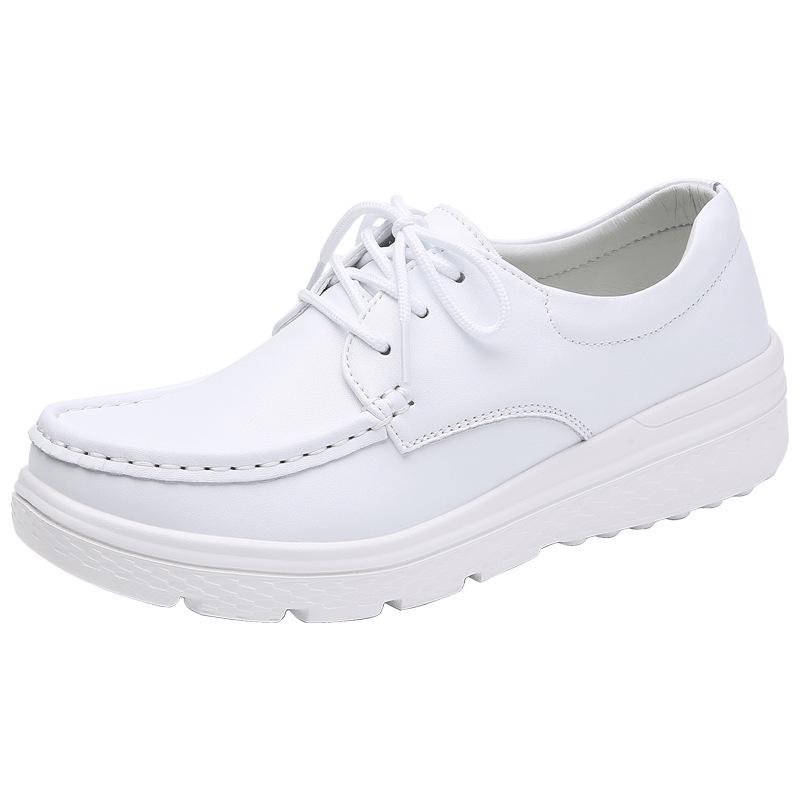 2023 Women's Soft Sole Lightweight Nurse Shoes - Comfortable, Breathable, Flat Casuals In White & Black.