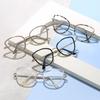 New Fashion Cat Eye Anti Blue Light Eyeglasses Women Computer Glasses Metal Frame Transparent Vintage Triangle Glasses Men