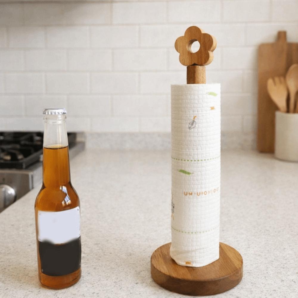 Wolnostojący stojak na ręczniki papierowe w kształcie kwiatu Bez wiercenia Uchwyt na rolkę ręczników papierowych do kuchni