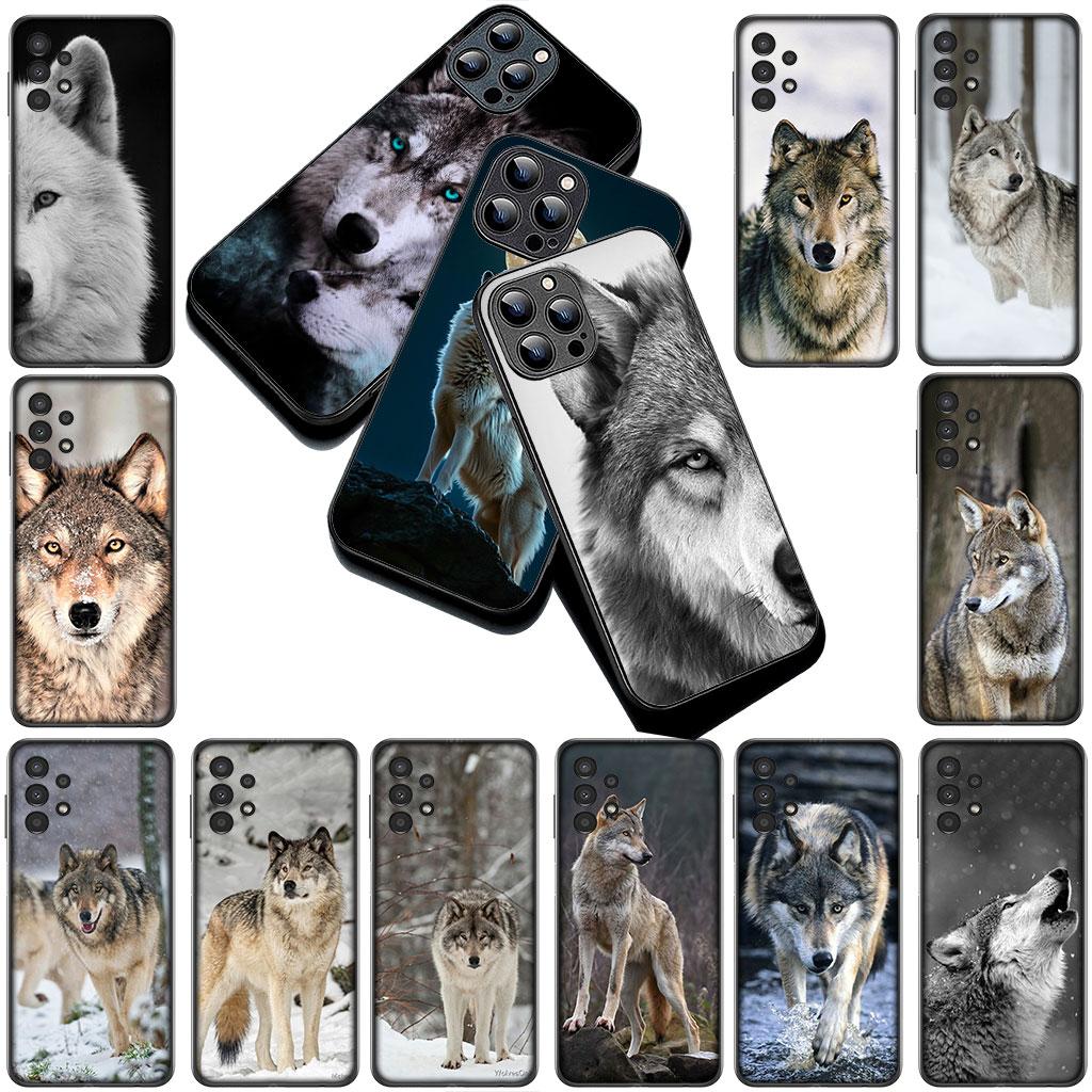 Casing Phone Cover for Samsung Galaxy S22 S21 S20 FE Ultra Plus A07 A17 A15 A16 A25 A57 A37 Case  Animal Stalking Wolf Art