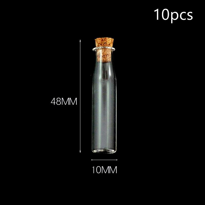 10Pcs Small Glass Bottles With Cork Stoppers Diy Decoration Mini Glass Vials Cork Message Glass Vial Wishing Bottles