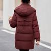 Women's Mid-Length Red Down Jacket, Winter 2024 Style, Loose Fit, Casual Thick Ankara Coat