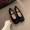 Fashion Fashion Shallow Footwear Buckle Strap Women Mary Janes Flats Shoes Luxury Female Square Toe Ladies Flats With Shoes 2025 New