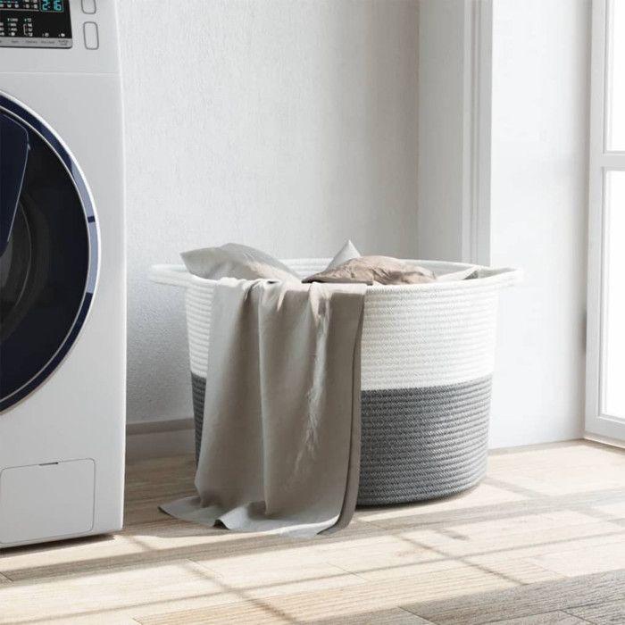 VidaXL Laundry Basket, Hamper with Handles, Laundry Chest with Storage, Bathroom Organizer, Grey 358469