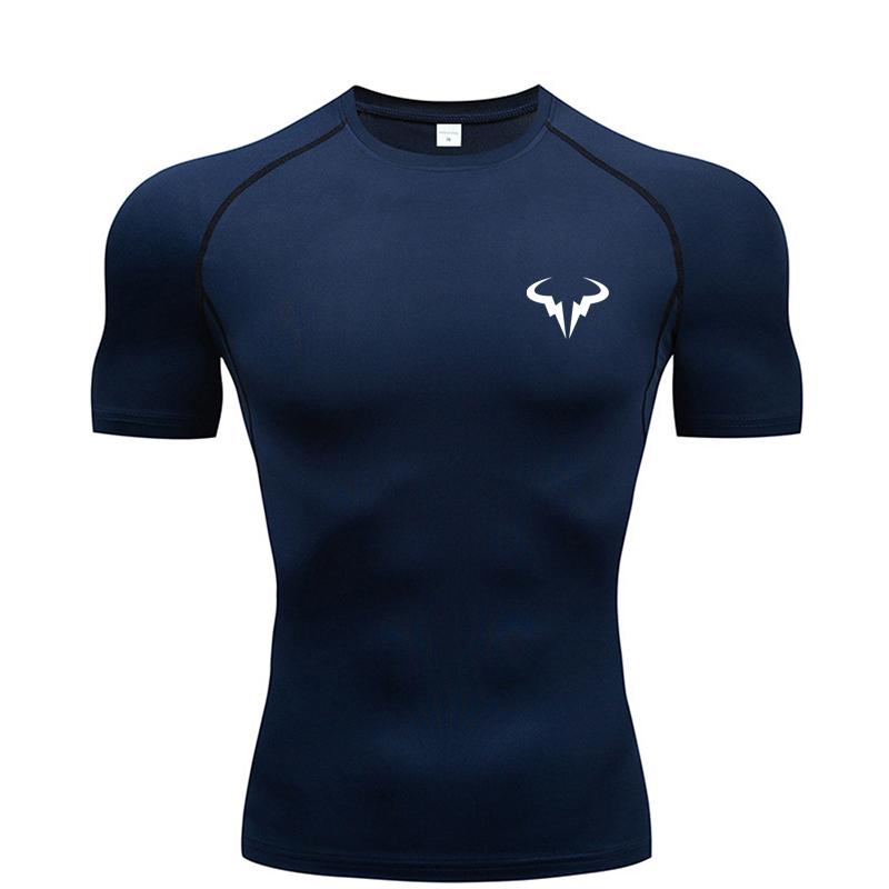 Compression T Shirt Men Summer Sportswear Running T-shirt Elastic Quick Dry Sport Tops Tee Athletic Gym Workout Shirts Men