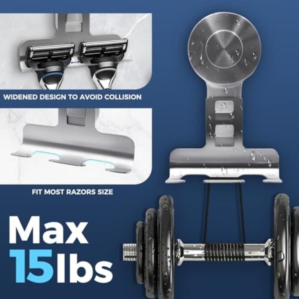 Stainless Steel Shower Wall Hook Suction Cup Shaver Hanging Rack New Razor Holder Bathroom Use