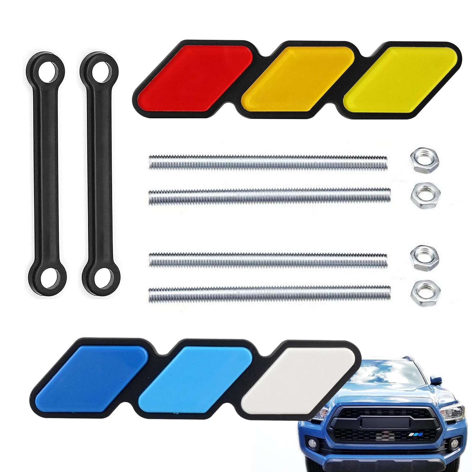 

TVETE Grille Badges Tri-Color Grille Grill Car Front Grille [Pack of 2] 3D Decoration жёлтый