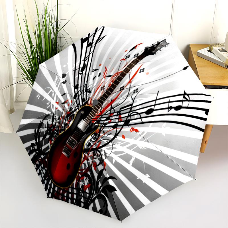 1PC electric guitar Umbrella Portable Folding Umbrella Iron Frame Hole Bone Structure Outdoor Home Umbrella A15