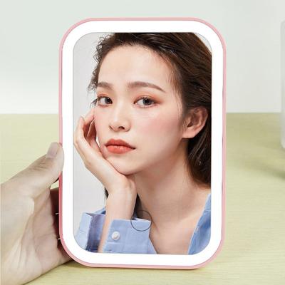 Miroir de Maquillage LED Rechargeable par USB Miroir de Toilette avec Support Réglable 3 Modes d'Éclairage Miroir Cosmétique Portable pour Soi ou ses Proches